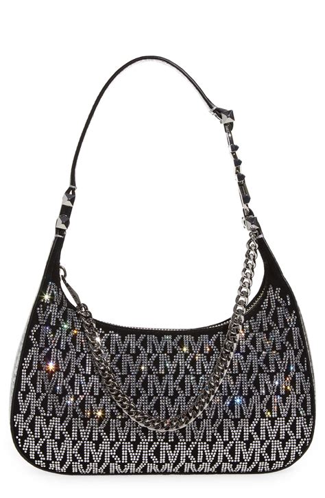 mini black shoulder bag michael kors|michael kors black studded handbag.